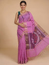 Pink with Wine - Pochampalli Cotton Saree