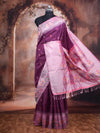 Plum Purple Semi Silk Saree
