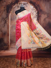Deep Rose Pink Semi Silk Saree