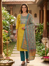 Yellow with Teal Dupatta Ready Made Kurti Set