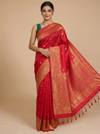 Scarlet Red with Golden Zari Pallu - Pure Kanchipuram Silk Saree