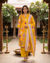 Bright Yellow with Yellow Printed Dupatta Ready Made Kurti Set