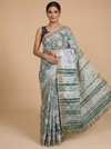 Sage Green and Cream with Forest Green Munthi Dola Silk Saree