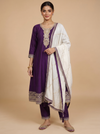 Deep Purple with Off-White Dupatta Ready Made Salwar Suit