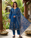 Indigo Blue with Dupatta Anarkali Set