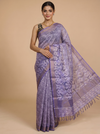 Lavender with Purple - Linen Cotton Saree