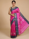 Magenta with Navy Blue - Semi Tussar Saree