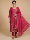Rani Pink with Gold Ready Made Salwar Suit