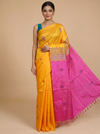 Yellow Saree with Pink Munthi Vaalai Naar Pattu Saree