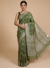 Olive Green Silk Cotton Saree