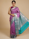 Mauve and Sea Green Kanchipuram Silk Saree