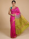 Pink with Olive Green Munthi Vaalai Naar Pattu Saree