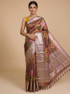 Metallic Brown with Antique Gold Zari -Kanchipuram Pure Mix Saree