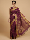 Elegant Wine Pure Silk Cotton Saree