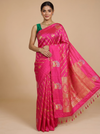 Rani Pink with Gold - Semi Tussar Saree