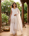 Off-White with Off-White floral Dupatta Ready Made Kurti Set