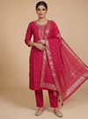 Rani Pink with Zari Ready Made Kurti Set