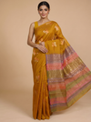 Elegant Mustard Yellow Pure Silk Cotton Handloom Saree