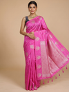 Pink with Silver Zari - Semi Tussar Saree