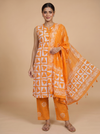 Orange with White Dupatta Ready Made Salwar Suit