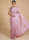 Lavender Pink with Matching Silver Zari Pallu - Pure Kanchipuram Silk Saree