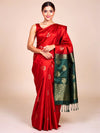 Rose - Pink with Bottle Green Semi Silk Saree