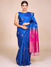 Pepsi - Blue with Rani Pink Semi Silk Saree