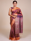 Onion Pink With Orange Semi Silk Saree