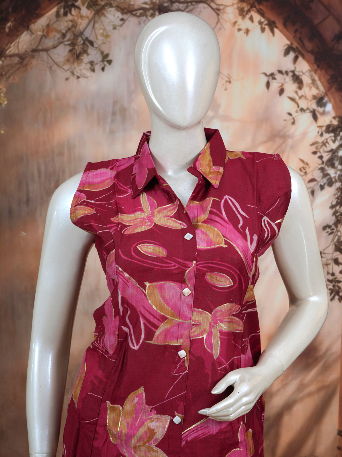 Wine Red Floral Co-ord Set