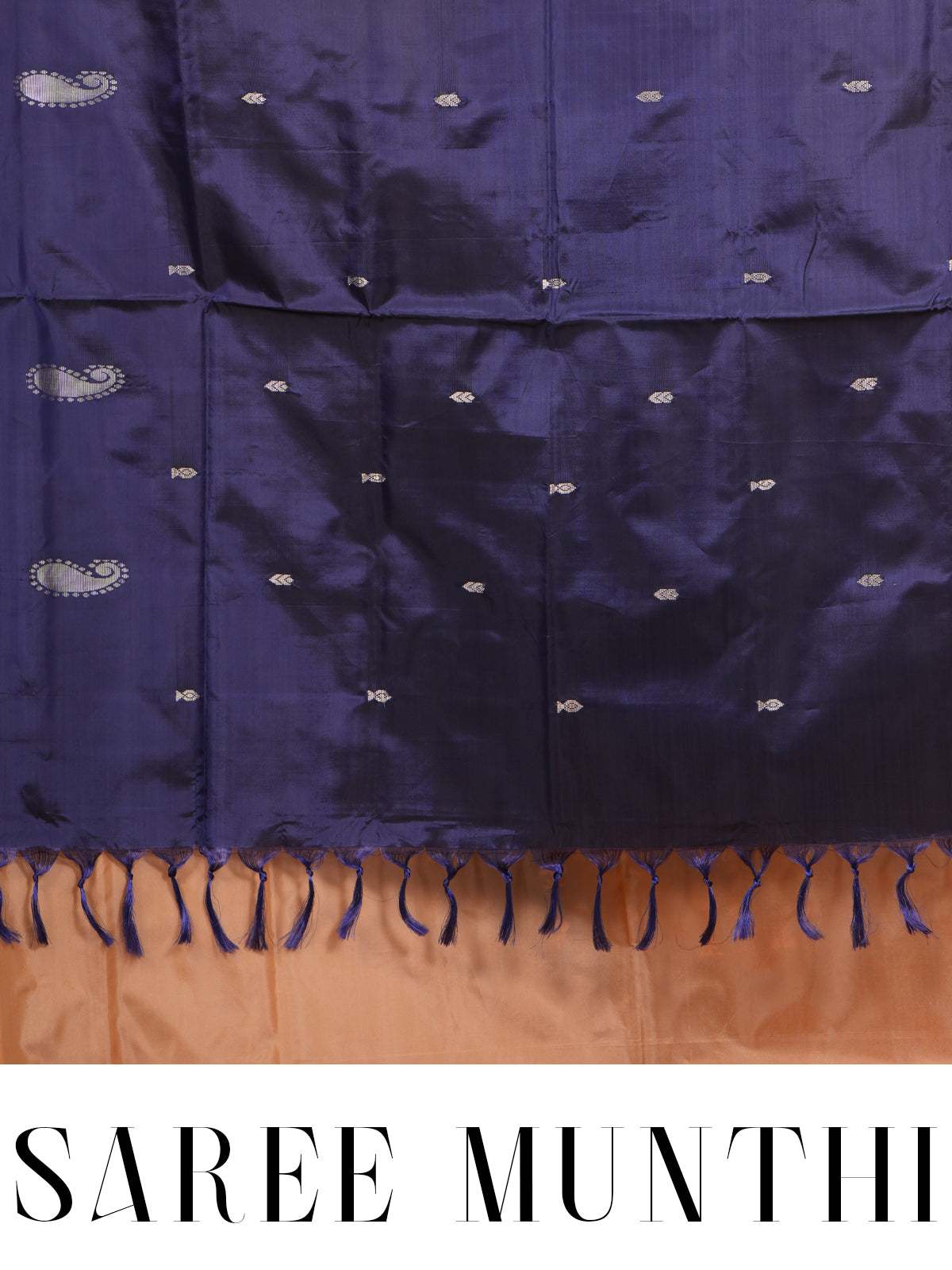 Peach with Royal Blue Vaalai Naar Pattu Saree