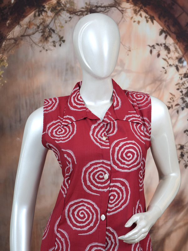 Maroon Shibori Print Co-ord Set