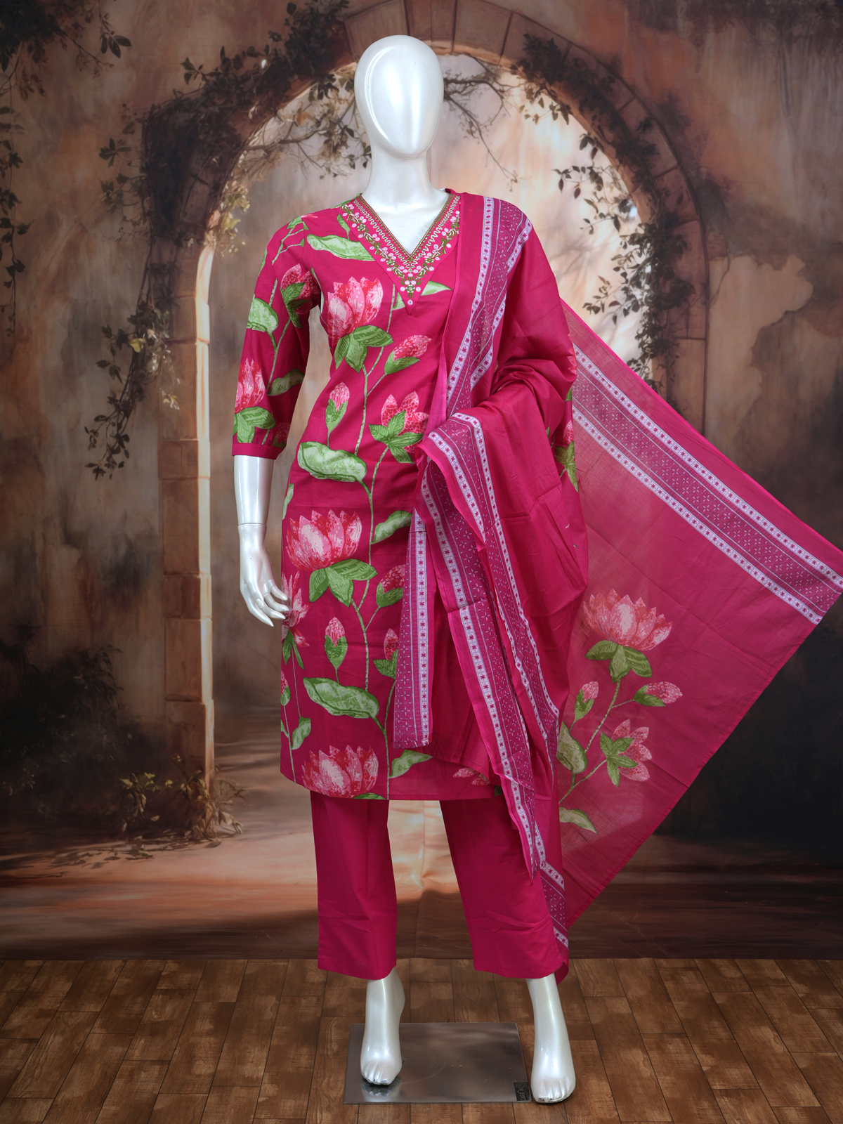 Magenta Pink with Pink Anarkali Set