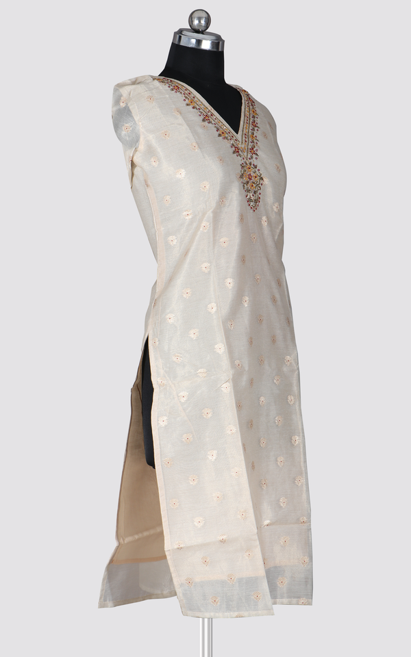 White - Printed Side Slit Kurti