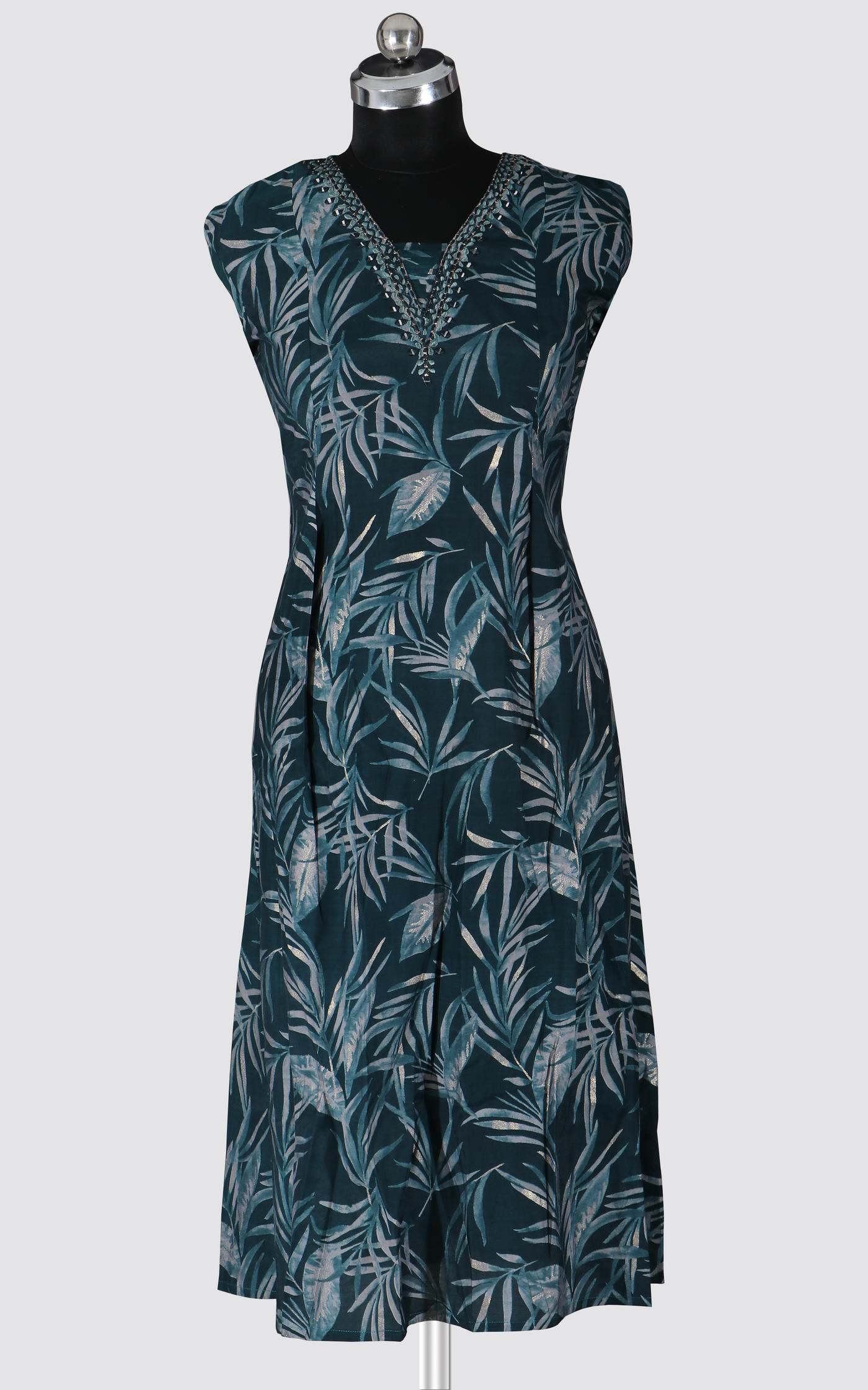 Deep Green - Printed Anarkali Kurti