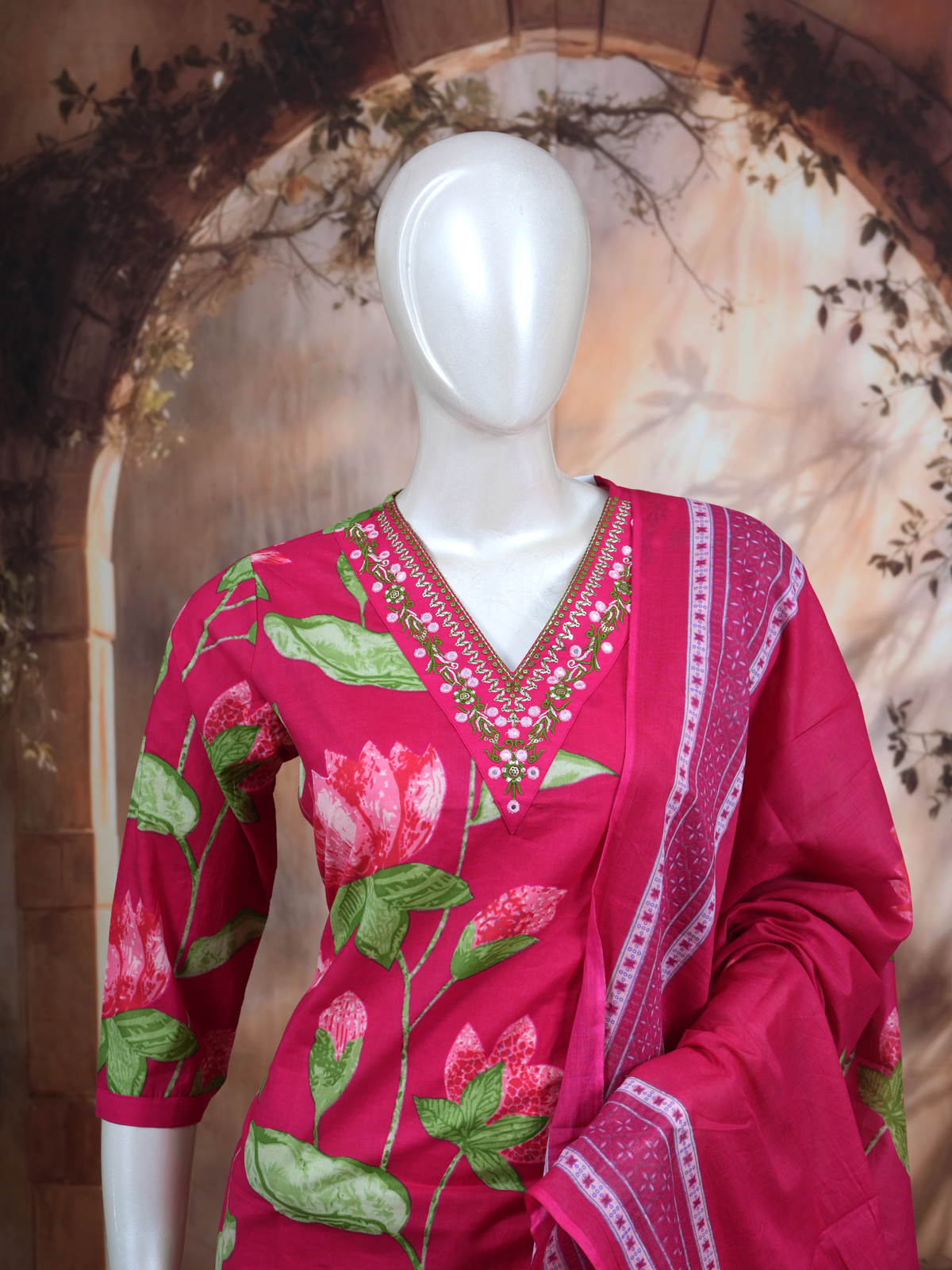 Magenta Pink with Pink Anarkali Set