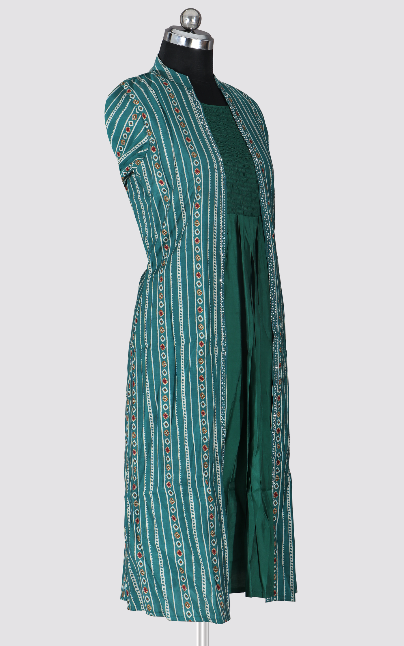 Dual Shade of Green - Long Gown