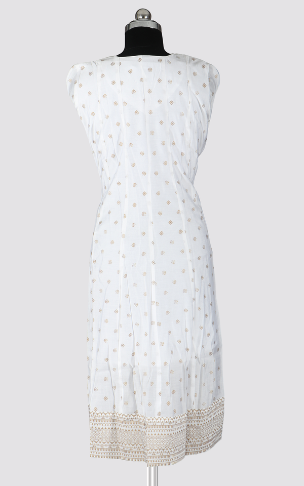 White - Printed Anarkali Kurti