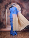 Lavender Blue With Sandal Semi Silk Saree