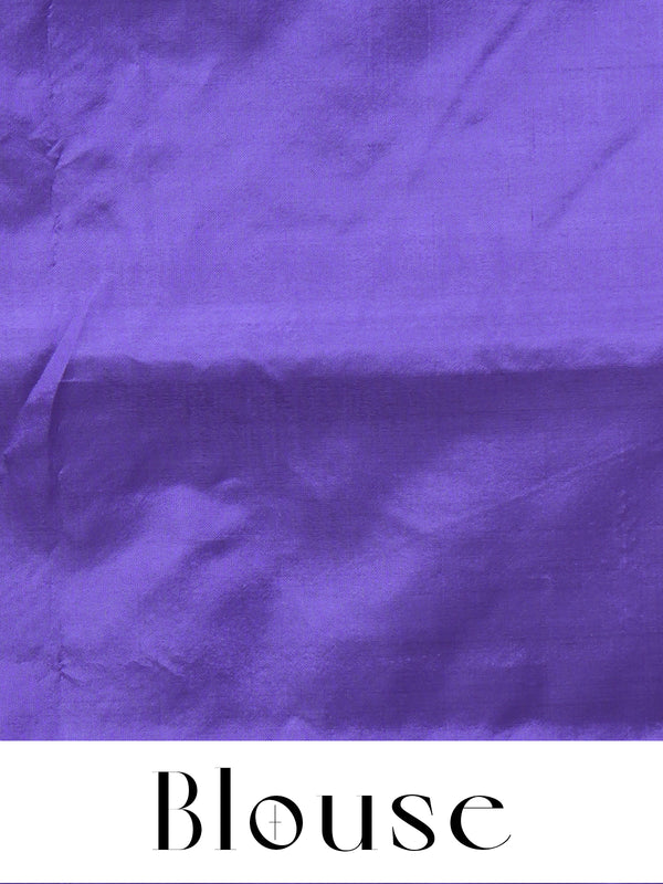Baby Pink With Purple Semi Silk Saree