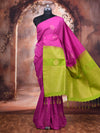 Rani Pink with Parrot Green Semi Silk Saree