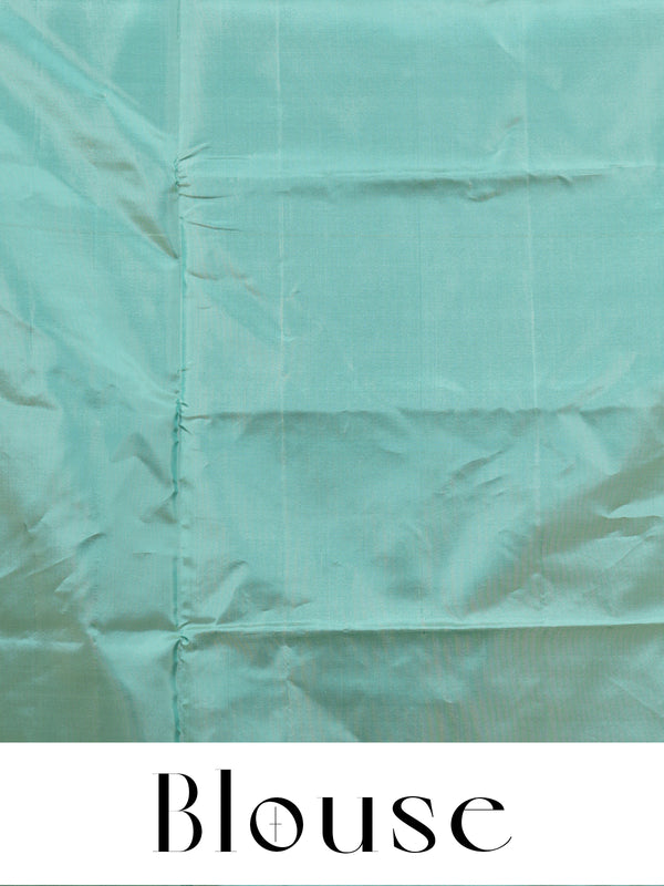 Onion Pink With Green Semi Silk Saree