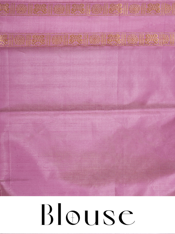 Muted Purple Saree with Lavender Munthi Vaalai Naar Pattu Saree