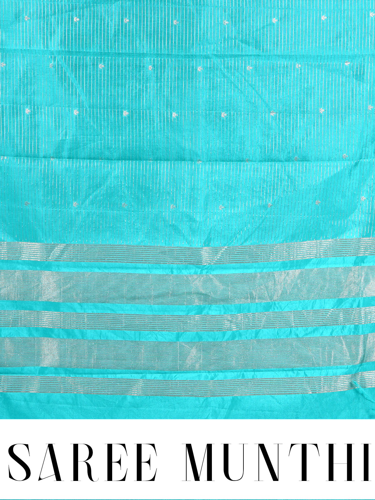 Firoza Blue with Silver - Semi Tussar Saree