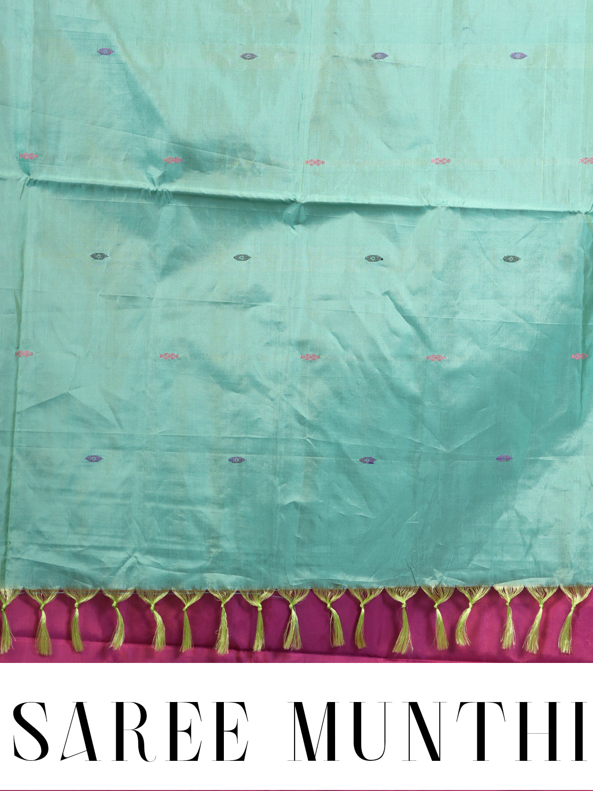 Onion Pink With Green Semi Silk Saree