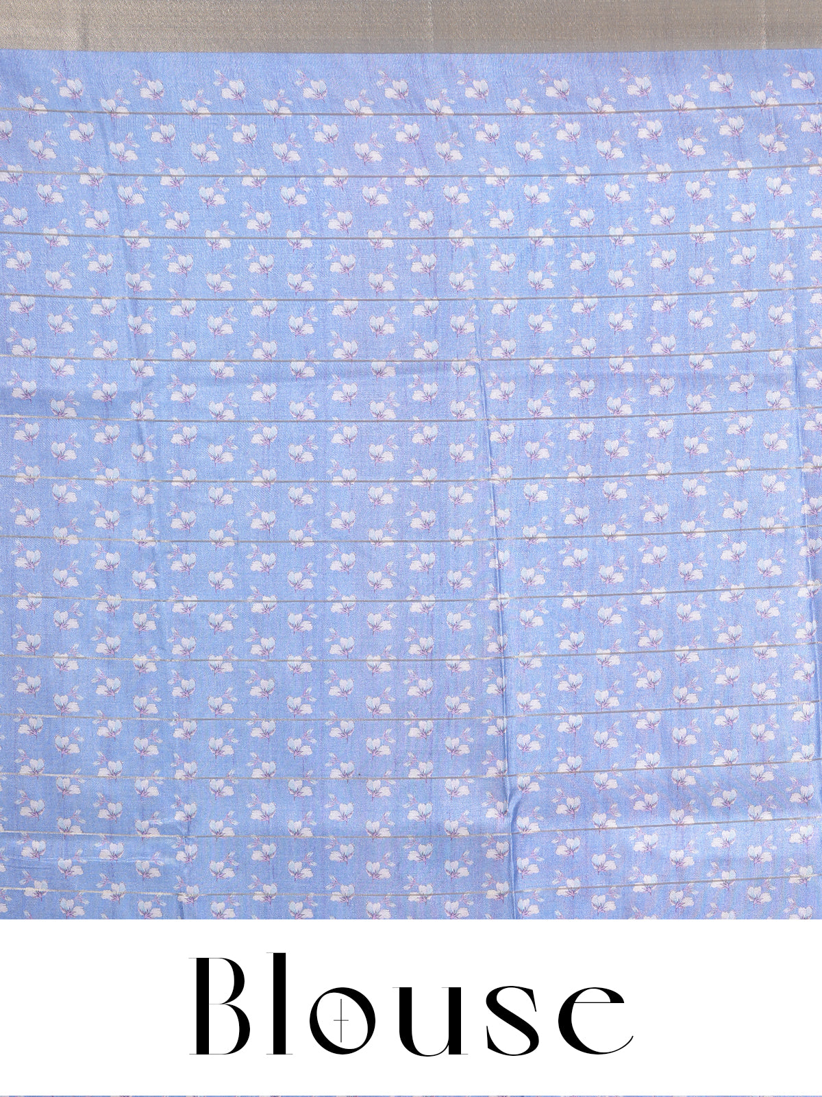 Rose Gold and Pastel Blue Dola Silk Saree