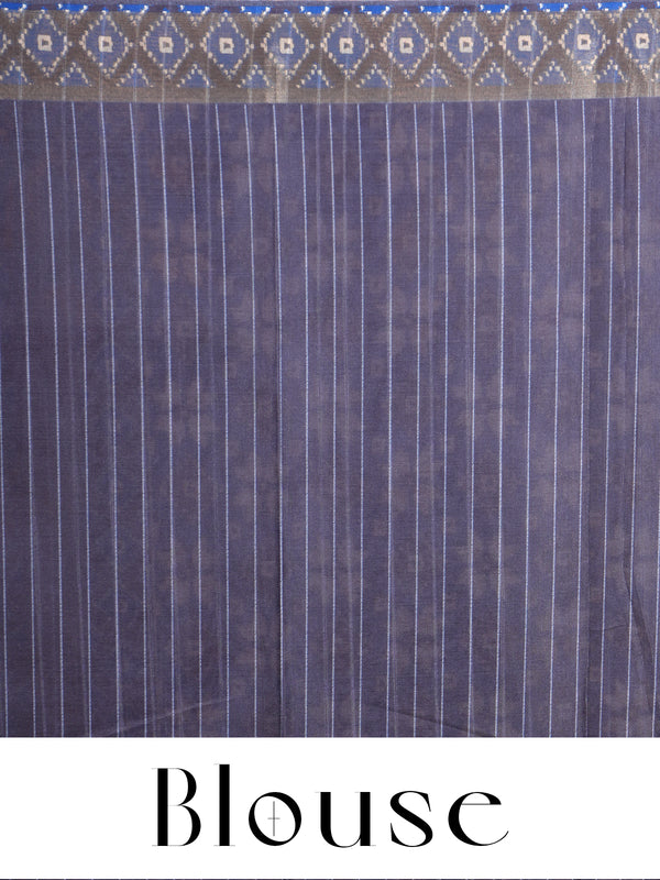 Royal Blue and Indigo with Charcoal Grey Munthi Dola Silk Saree