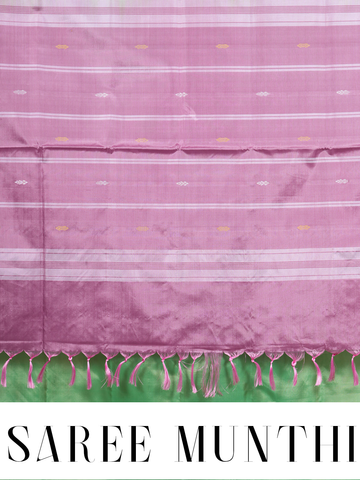 Parrot Green With Purple Semi Silk Saree