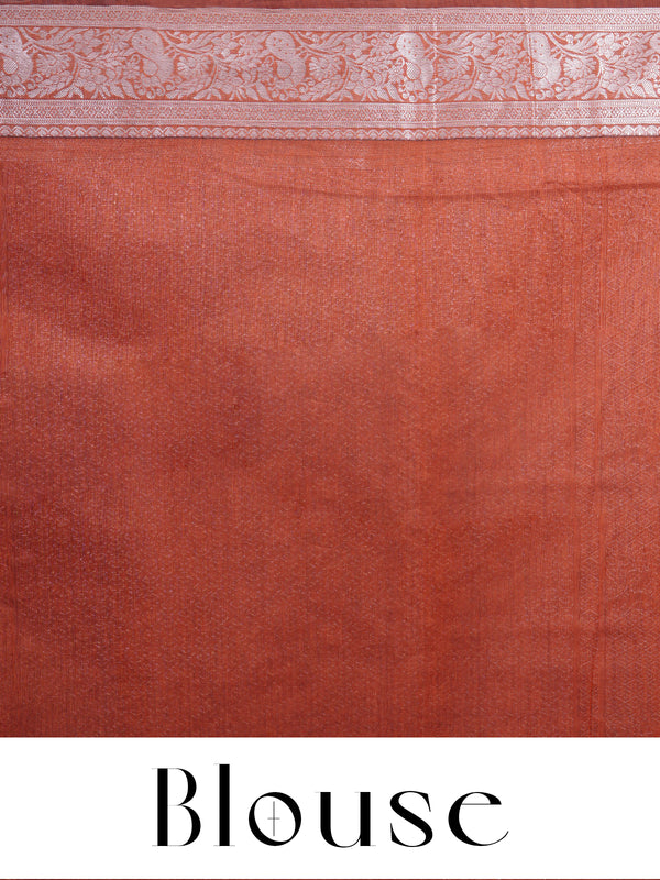 Rust Orange Silk Cotton Saree