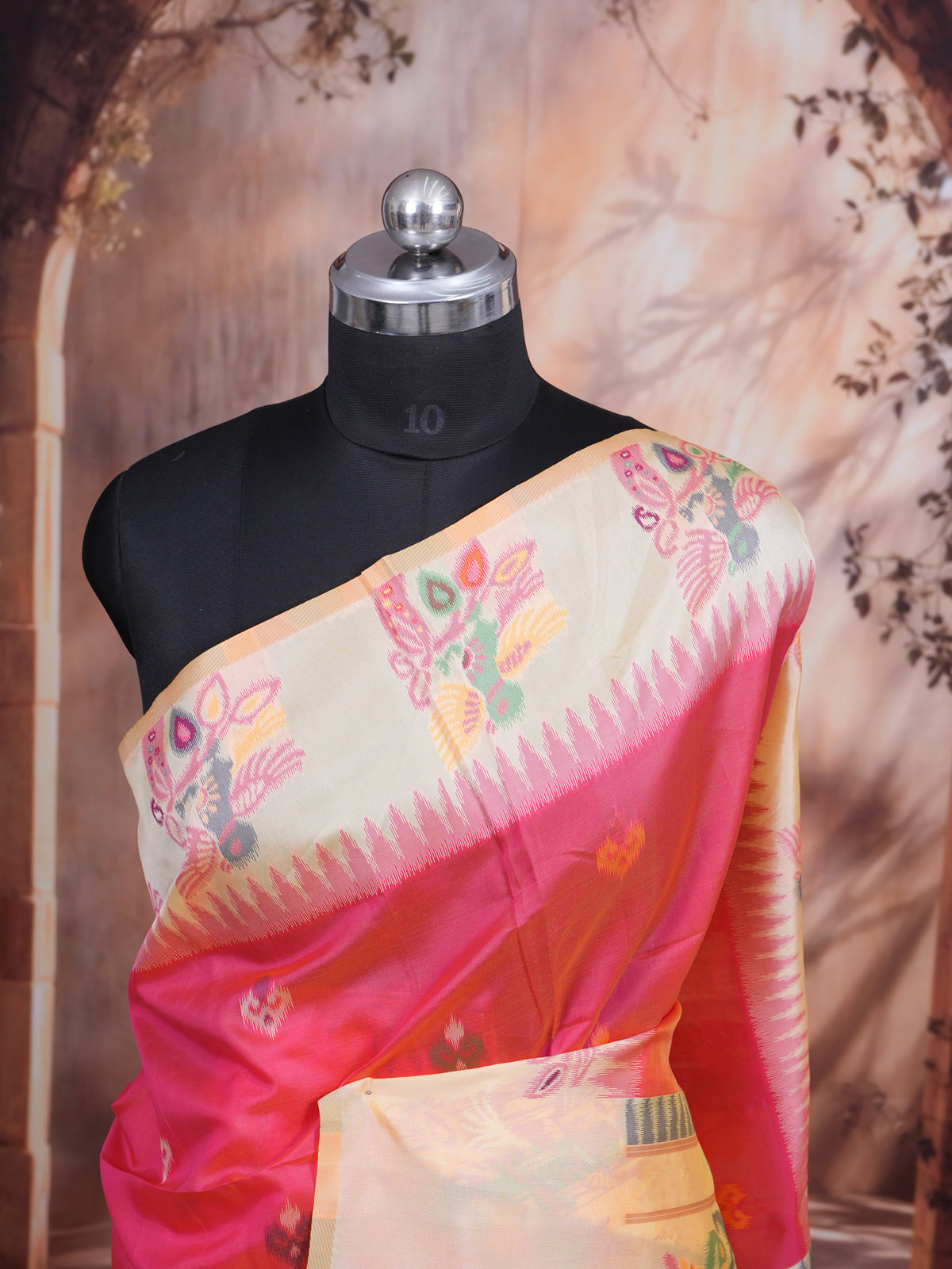 Deep Rose Pink Semi Silk Saree