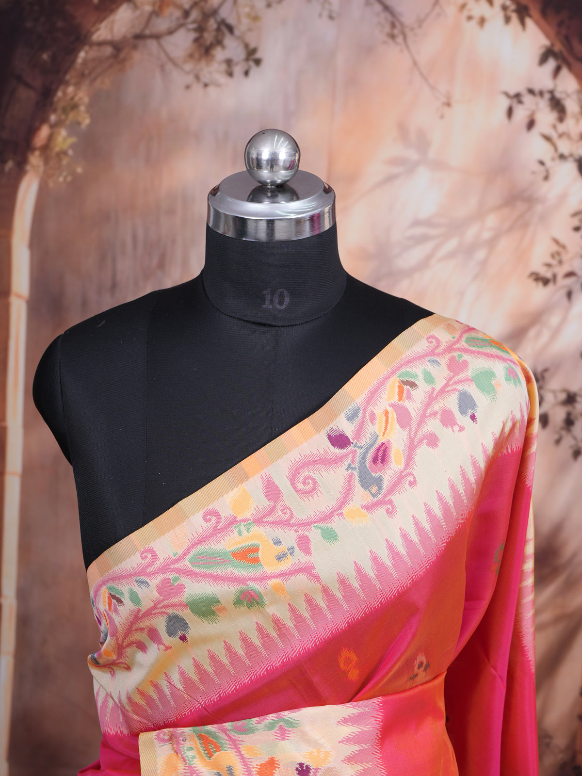 Magenta Pink Semi Silk Saree